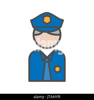 Polizei und Sicherheit Menschen avatar Symbol auf weißem Hintergrund Stock Vektor