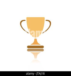 Trophy Symbol mit Reflexion auf weißem Hintergrund Stock Vektor