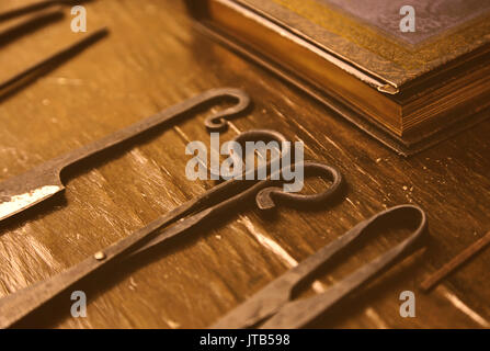 Haut-Pflege-Tool, Details der Objekte, die Haut, traditionelles Handwerk zu arbeiten Stockfoto