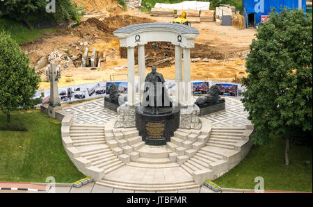 Moskau, Russland - Juli 25.2017. Wiederaufbau der Platz in der Nähe des Monument für Zar Alexander 2. Stockfoto