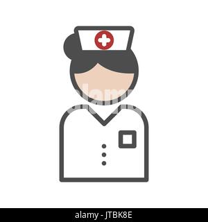 Klassische Krankenschwester Symbol mit weiße Uniform Stock Vektor