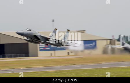 F-15C Eagle, 493d. Kampfgeschwader beim Royal International Air Tattoo Stockfoto