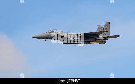 F-15E Strike Eagle USAF von der RAF Lakenheath im Royal International Air Tattoo Stockfoto