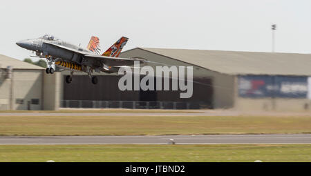 F-18 Hornet, spanisches Air Force-Ausstellungsteam bei der Royal Intenational Air Tattoo Stockfoto