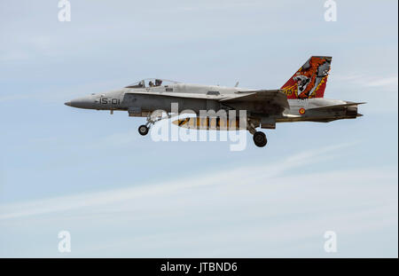 F-18 Hornet, spanisches Air Force-Ausstellungsteam bei der Royal Intenational Air Tattoo Stockfoto