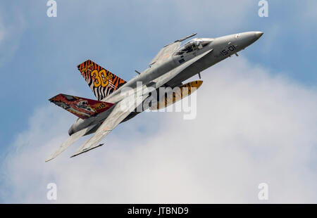 F-18 Hornet, spanisches Air Force-Ausstellungsteam bei der Royal Intenational Air Tattoo Stockfoto