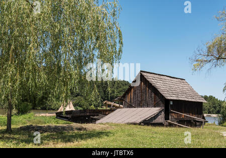 Eine Mühle in der Astra Museum der Traditionellen Folk Zivilisation, Sibiu, Rumänien Stockfoto