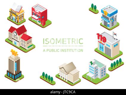 Isometrische Stadt Stock Vektor