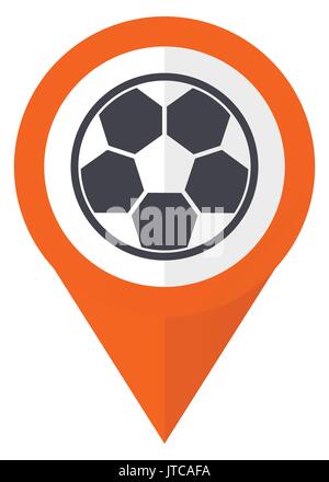 Fußball orange Zeiger vektor Icon in eps 10 auf weißem Hintergrund. Stock Vektor