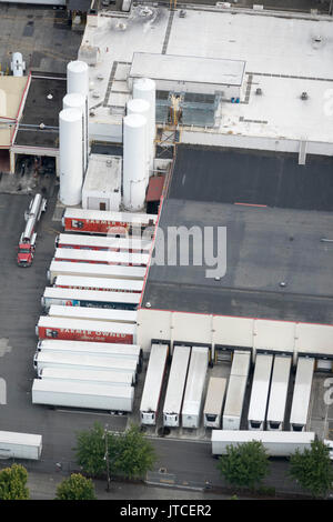 Luftaufnahme von Darigold Milch Verarbeitung Produkte Pflanze, 4058 Rainier Ave S, Seattle, Washington State, USA Stockfoto