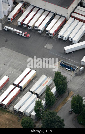 Luftaufnahme von Darigold Milch Verarbeitung Produkte Pflanze, 4058 Rainier Ave S, Seattle, Washington State, USA Stockfoto