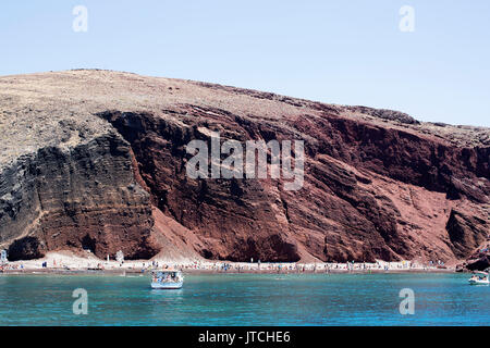 Beliebte Red Beach in Insel Santorin in Griechenland Stockfoto