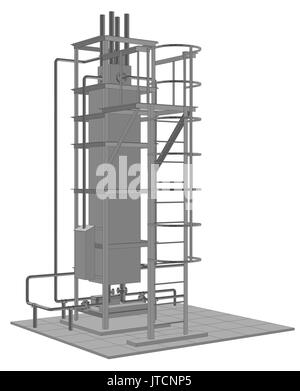 Petroleum Gas Industrieanlagen. Ablaufverfolgung Darstellung von 3d Stock Vektor