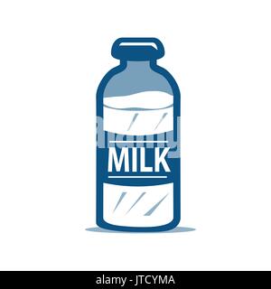 Milch Flasche Icon Design, auf weißem Hintergrund. Stock Vektor