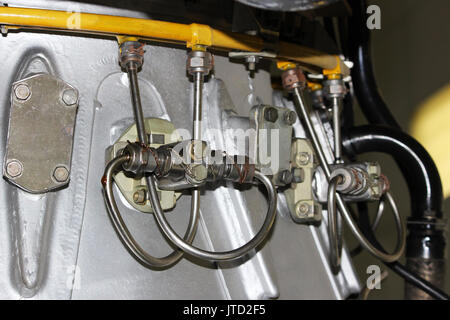 die interne Struktur der Flugmotor, Heeresflieger, Militärflugzeuge und Luft-und Raumfahrtindustrie Stockfoto