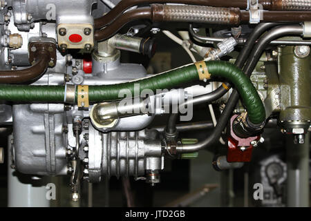 die interne Struktur der Flugmotor, Heeresflieger, Militärflugzeuge und Luft-und Raumfahrtindustrie Stockfoto