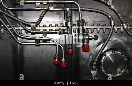 die interne Struktur der Flugmotor, Heeresflieger, Militärflugzeuge und Luft-und Raumfahrtindustrie Stockfoto