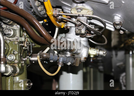die interne Struktur der Flugmotor, Heeresflieger, Militärflugzeuge und Luft-und Raumfahrtindustrie Stockfoto
