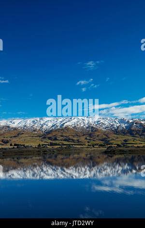 Sutton Salt Lake, und Rock und Säule, Sutton, in der Nähe von Middlemarch, Strath Taieri, Otago, Südinsel, Neuseeland Stockfoto