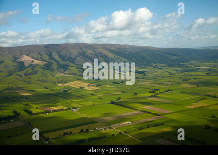 Ackerland, die taieri Schmerzen, Dunedin, Südinsel, Neuseeland - Luftbild Stockfoto