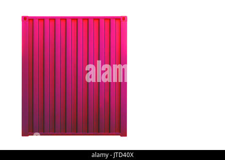 Red Cargo Container auf weißem Hintergrund mit Kopie an der richtigen isoliert Stockfoto