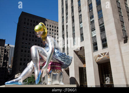 Jeff Koons der Eated Ballerina' auf Rockefeller Plaza, New York - USA Stockfoto