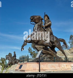 Amerika; Mexiko; Zacatecas Zacatecas; Stadt; Cerro de La Bufa; Statue von Pancho Villa Stockfoto