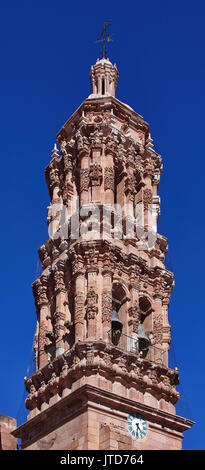 Amerika; Mexiko; Zacatecas; Blick auf eine Kathedrale; Glockenturm Stockfoto