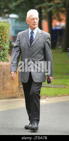 David Sumner, der ehemalige Chief Inspector von South Yorkshire Police in Warrington Magistrates' Court, wo fünf Männer sind über die Katastrophe zu erscheinen und seine Folgen kommt. Stockfoto