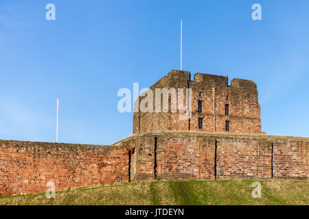 Carlisle Castle in Cumbria, Nordengland. Die Burg war im 12. Jahrhundert die Gegend, von der Invasion von schottischen Invasoren zu verteidigen. Stockfoto