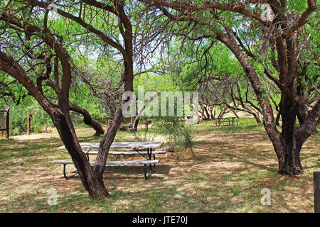 La Posta Quemada Ranch Picknickplatz in der Nähe der Cowboy Statue in Colossal Cave Mountain Park in Vail, Colorado, USA in der Nähe von Tucson. Stockfoto