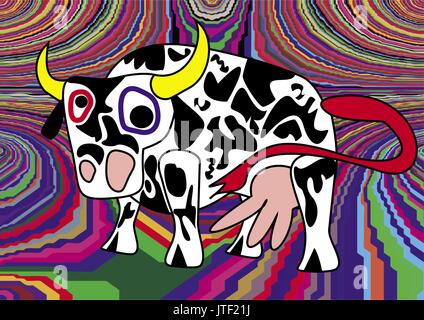 Verrückte Kuh Stock Vektor