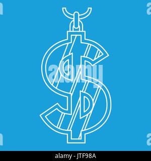 Dollar Symbol, outline Style Stock Vektor