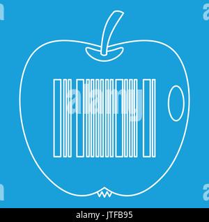 Apfel mit Barcode Symbol skizzieren Stil Stock Vektor