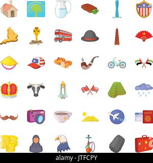 World Architecture Symbole, Cartoon Stil Stock Vektor
