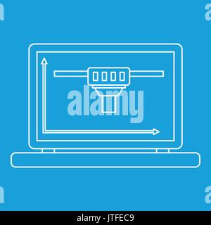 Laptop mit 3D-Design, outline Style Stock Vektor