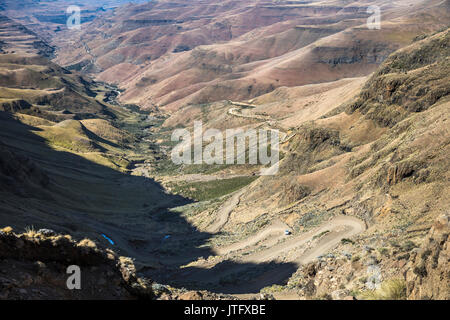 Sani Pass Blick, Südliche Drakensberge, Südafrika Stockfoto