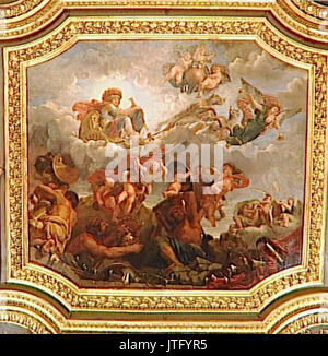 Salon de Mars MARS DAN Sohn CHAR TRAINE PAR DES LOUPS Stockfoto