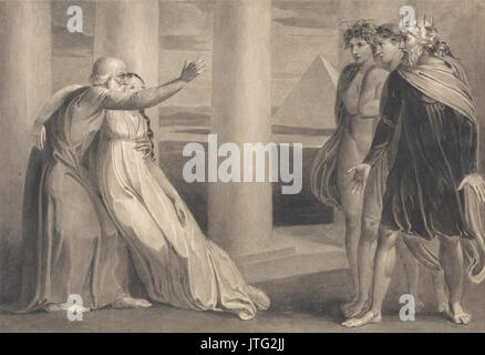 William Blake Tiriel Unterstützung der Sterbenden Myratana und Fluchend seine Söhne Stockfoto