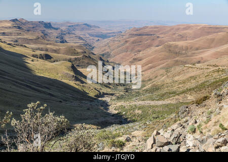 Sani Pass Blick, Südliche Drakensberge, Südafrika Stockfoto