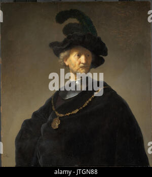 Rembrandt Harmensz. van Rijn alter Mann mit einer goldenen Kette Stockfoto