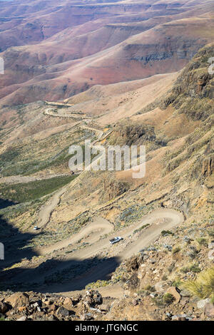 Sani Pass Blick, Südliche Drakensberge, Südafrika Stockfoto