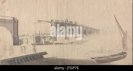 Samuel Scott Westminster Bridge im Bau Stockfoto