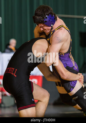 Wrestling Action bei den Masters Turnier in Redding, Kalifornien. Stockfoto