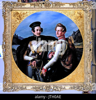 Wilhelm von schadows Doppelporträt des Prinzen Friedrich Wilhelm von Preußen und Wilhelm zu Solms Braunfels in einem Cuirassi... Stockfoto