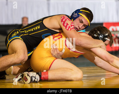 Wrestling Action bei den Masters Turnier in Redding, Kalifornien. Stockfoto