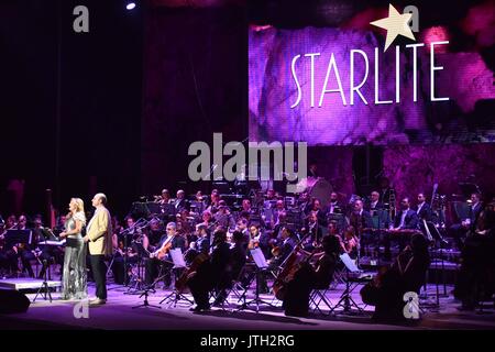 Sänger Ainhoa Arteta während Starlite Marbella am Dienstag, den 8. August 2017. Stockfoto