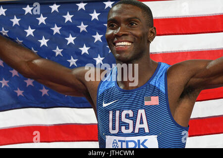 London, Großbritannien. 9. August 2017. Kerron Clement (USA) den dritten Platz in der Männer 400m Hürden Finale an der London Stadion, am Tag sechs Der IAAF World Championships in London 2017. Credit: Stephen Chung/Alamy leben Nachrichten Stockfoto