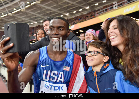 London, Großbritannien. 9. August 2017. Kerron Clement (USA) den dritten Platz in der Männer 400m Hürden Finale an der London Stadion, am Tag sechs Der IAAF World Championships in London 2017. Credit: Stephen Chung/Alamy leben Nachrichten Stockfoto