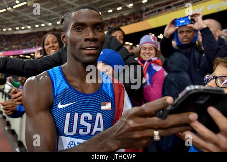 London, Großbritannien. 9. August 2017. Kerron Clement (USA) den dritten Platz in der Männer 400m Hürden Finale an der London Stadion, am Tag sechs Der IAAF World Championships in London 2017. Credit: Stephen Chung/Alamy leben Nachrichten Stockfoto